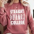 Straight Outta College Graduate Graduation 2025 Grad Men Comfort Colors Sweatshirt Crimson