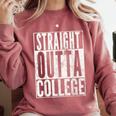 STRAIGHT OUTTA COLLEGE Graduation 2019 T Shirt Her Him Women Comfort Colors Sweatshirt Crimson