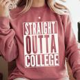 STRAIGHT OUTTA COLLEGE Graduation 2019 Her Him Women Comfort Colors Sweatshirt Crimson