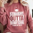 Straight Outta Culinary School Graduation Idea Class Of 2025 Comfort Colors Sweatshirt Crimson