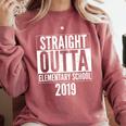 Straight Outta Elementary School 2019 Graduation Fun Comfort Colors Sweatshirt Crimson