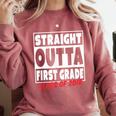 Straight Outta First Grade Class Of 2018 Graduation Comfort Colors Sweatshirt Crimson
