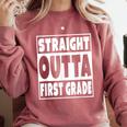 Straight Outta First Grade Graduation Class Comfort Colors Sweatshirt Crimson