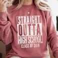 STRAIGHT OUTTA HIGH SCHOOL 2018 Graduation Grad Shirt Comfort Colors Sweatshirt Crimson