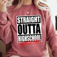 Straight Outta High School Class Of 2023 Graduation Comfort Colors Sweatshirt Crimson