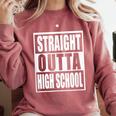 Straight Outta High School Graduation Apparel For Seniors Comfort Colors Sweatshirt Crimson