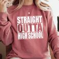 Straight Outta High School Graduation T-Shirt Comfort Colors Sweatshirt Crimson