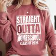 Straight Outta Homeschool Class 2025 Boys Kids Graduation Comfort Colors Sweatshirt Crimson