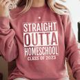 Straight Outta Homeschool Graduation Tee 2023 Comfort Colors Sweatshirt Crimson