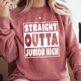 Straight Outta Junior High 8th Grade Graduation Comfort Colors Sweatshirt Crimson