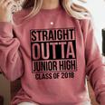 Straight Outta Junior High Graduation Class Of 2018 Comfort Colors Sweatshirt Crimson