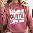 Straight Outta Junior High School Graduation Comfort Colors Sweatshirt Crimson