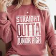 Straight Outta Junior High Shirt Graduation Idea Comfort Colors Sweatshirt Crimson