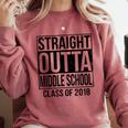 Straight Outta Middle School Graduation Comfort Colors Sweatshirt Crimson
