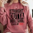 Straight Outta Middle School Graduation Shirt Class Of 2022 Comfort Colors Sweatshirt Crimson