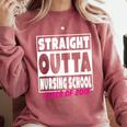 Straight Outta Nursing School Class Of 2018 Graduation Comfort Colors Sweatshirt Crimson