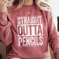 Straight Outta Pencils Shirt Kids Boy Girl School Graduation Comfort Colors Sweatshirt Crimson