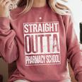 Straight Outta Pharmacy School Shirt Graduation Comfort Colors Sweatshirt Crimson