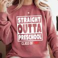 Straight Outta Preschool Class Of 2031 Shirt Graduation Comfort Colors Sweatshirt Crimson