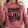 Straight Outta Sixth Grade Class Of 2019 Graduation Comfort Colors Sweatshirt Crimson