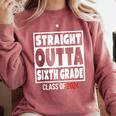 Straight Outta Sixth Grade Class Of 2024 Shirt Graduation Comfort Colors Sweatshirt Crimson