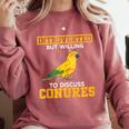 Sun Conure Introvert Parrot Bird Sun Conure Comfort Colors Sweatshirt Crimson