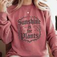 Sunshine Is For Plants Introverts Goth Gothic Gamers Comfort Colors Sweatshirt Crimson