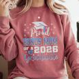 Super Proud Bonus Mom Of 2026 Graduate Graduation Family Comfort Colors Sweatshirt Crimson