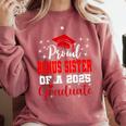 Super Proud Bonus Sister Of 2025 Graduate Graduation Family Comfort Colors Sweatshirt Crimson