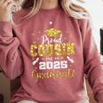 Super Proud Cousin Of 2025 Graduate Senior Graduation Family Comfort Colors Sweatshirt Crimson