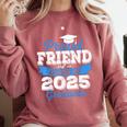 Super Proud Friend Of 2025 Graduate Senior Graduation Family Comfort Colors Sweatshirt Crimson