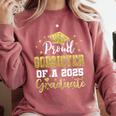 Super Proud Godsister Of 2025 Graduate Graduation Family Comfort Colors Sweatshirt Crimson