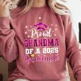 Super Proud Grandma Of 2025 Graduate Graduation Family Comfort Colors Sweatshirt Crimson