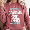 Super Proud Grandma Of A PHD Graduate Senior Graduation Comfort Colors Sweatshirt Crimson