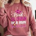 Super Proud Little Cousin Of 2025 Graduate Graduation Family Premium Tri-Blend Comfort Colors Sweatshirt Crimson