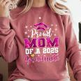 Super Proud Mom Of 2025 Graduate Senior Graduation Family Comfort Colors Sweatshirt Crimson