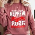 Super Proud Nephew Of a 2026 Graduate 26 Graduation Comfort Colors Sweatshirt Crimson