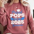 Super Proud Pops Of 2025 Graduate Senior Graduation Family Comfort Colors Sweatshirt Crimson