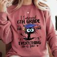I Survived 6th Grade Graduated Cat Graduation For Men Women Girls Kids Comfort Colors Sweatshirt Crimson