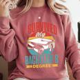 I Survived My Bachelor's Degree Party Bachelor Graduation Comfort Colors Sweatshirt Crimson
