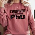I Survived My Boyfriend's PhD Graduation T-Shirt Comfort Colors Sweatshirt Crimson