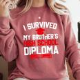 I Survived My Brother's High School Diploma Graduation Comfort Colors Sweatshirt Crimson