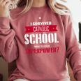 I Survived Catholic School Shirt Catholic Graduation Comfort Colors Sweatshirt Crimson