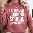 I Survived Cooking School Class Of 2018 Graduation Comfort Colors Sweatshirt Crimson