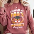 i Survived My Dads Doctorate Program Graduation Comfort Colors Sweatshirt Crimson