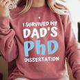 i Survived My Dad's Phd Dissertation College Graduation 2021 Comfort Colors Sweatshirt Crimson