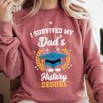 I Survived My Dad's History Degree Graduation Comfort Colors Sweatshirt Crimson