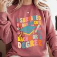i Survived My Daughter's Bachelors Degree Groovy Graduation Comfort Colors Sweatshirt Crimson