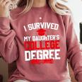 I Survived My Daughter's College Degree College Graduation Comfort Colors Sweatshirt Crimson
