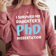 i Survived My Daughters Phd Dissertation College Graduation Comfort Colors Sweatshirt Crimson